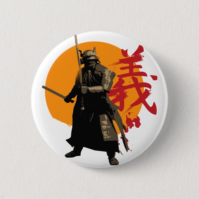 Badge Rond 5 Cm Bouton samouraï de guerrier (Devant)