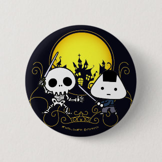 Badge Rond 5 Cm Bouton - samouraï de RiceBall CONTRE le squelette