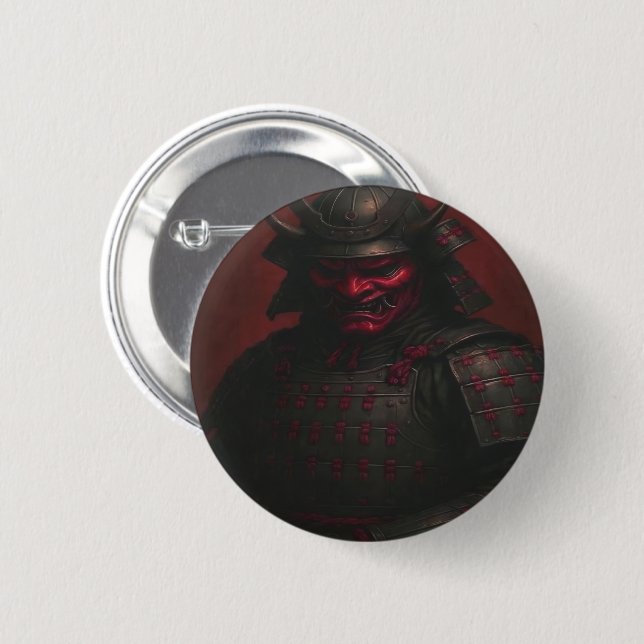 Badge Rond 5 Cm Bouton Samurai (Devant & derrière)