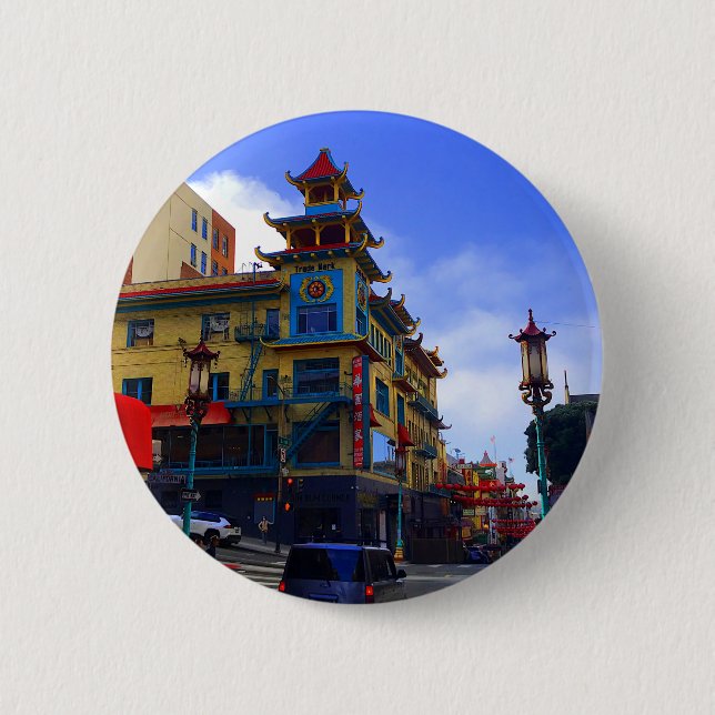 Badge Rond 5 Cm Bouton San Francisco Chinatown #8 (Devant)