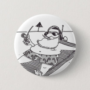Badge Rond 5 Cm Bouton Santa Beach Time
