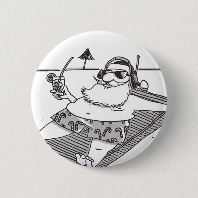 Badge Rond 5 Cm Bouton Santa Beach Time (Devant)