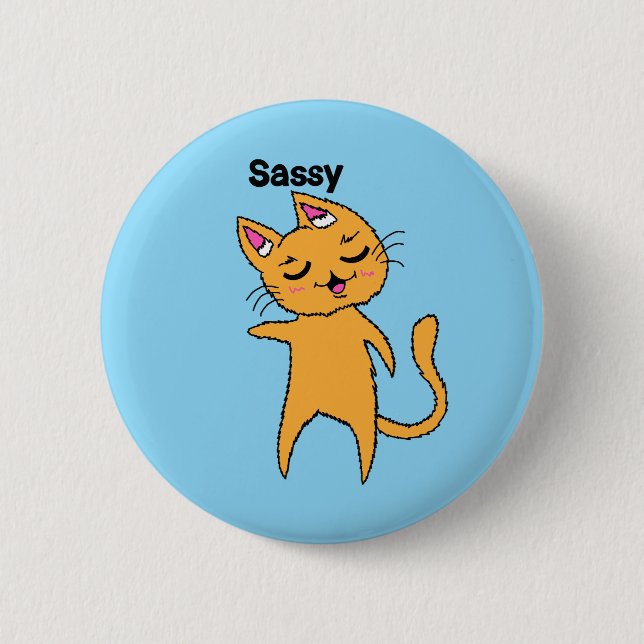 Badge Rond 5 Cm Bouton Sassy  (Devant)