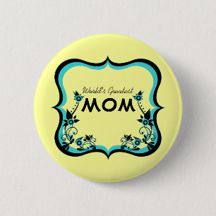 Badge Rond 5 Cm Bouton Sassy Floral World du meilleur Maman