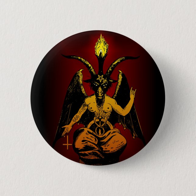 Badge Rond 5 Cm Bouton satanique de chèvre (Devant)