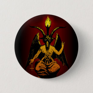 Badge Rond 5 Cm Bouton satanique de chèvre
