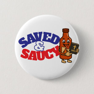 Badge Rond 5 Cm Bouton Saucy & Saucy
