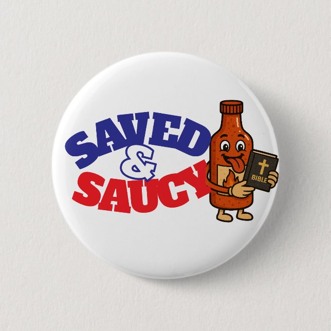 Badge Rond 5 Cm Bouton Saucy & Saucy (Devant)