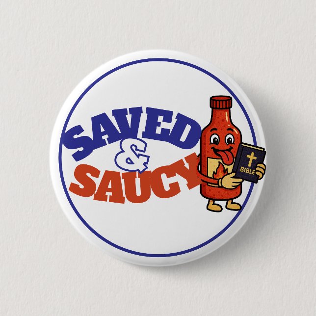 Badge Rond 5 Cm Bouton Saucy & Saucy (Devant)