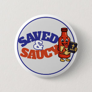 Badge Rond 5 Cm Bouton Saucy & Saucy
