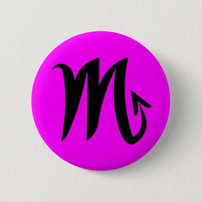 Badge Rond 5 Cm Bouton Scorpio magenta (Devant)