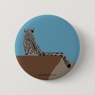 Badge Rond 5 Cm Bouton se reposant de léopard