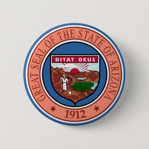 Badge Rond 5 Cm Bouton Seal of Arizona State USA