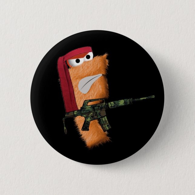 Badge Rond 5 Cm bouton Secousse-BO (noir) ! (Devant)