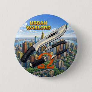 Badge Rond 5 Cm Bouton Seigneur de Guerre Urbaine