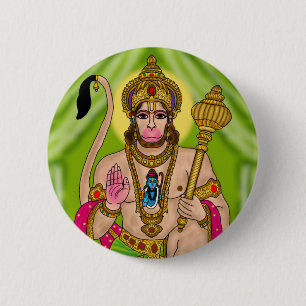 Badge Rond 5 Cm Bouton Seigneur Hanuman