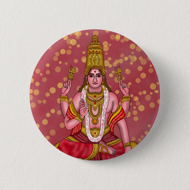 Badge Rond 5 Cm Bouton Seigneur Mangal (Devant)