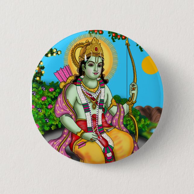 Badge Rond 5 Cm Bouton Seigneur Rama (Devant)