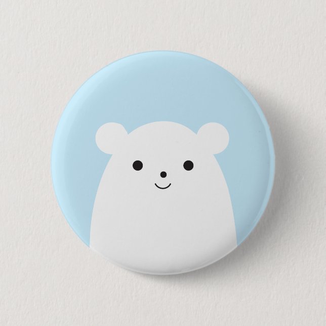 Badge Rond 5 Cm Bouton semi-transparent d'ours blanc (Devant)