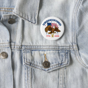 Badge Rond 5 Cm Bouton Semiquincentenaire Aigle américain