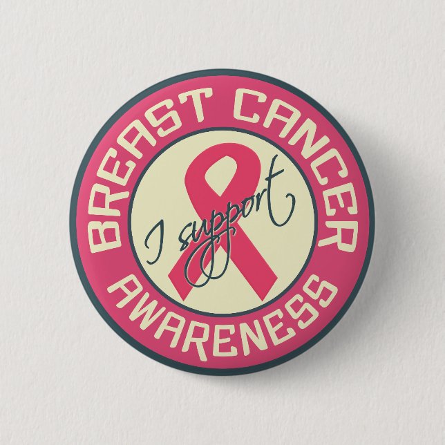 Badge Rond 5 Cm Bouton Sensibilisation au cancer du sein (Devant)