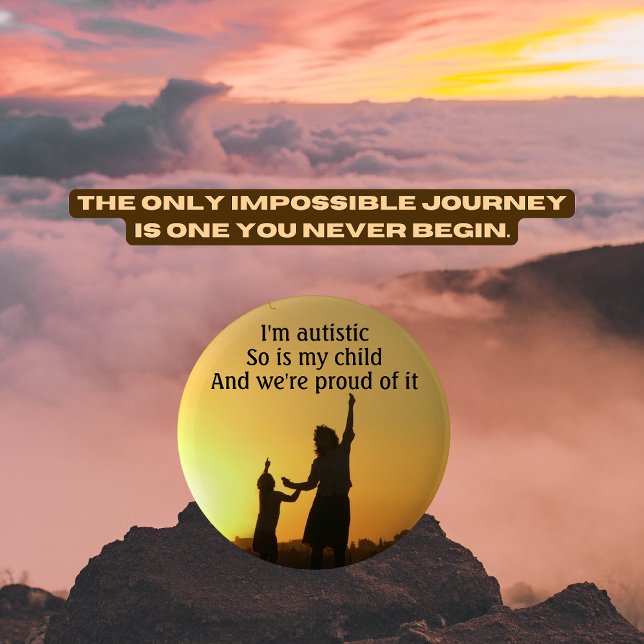 Badge Rond 5 Cm Bouton Sensibilisation sur l'autisme parent et enf (Créateur téléchargé)