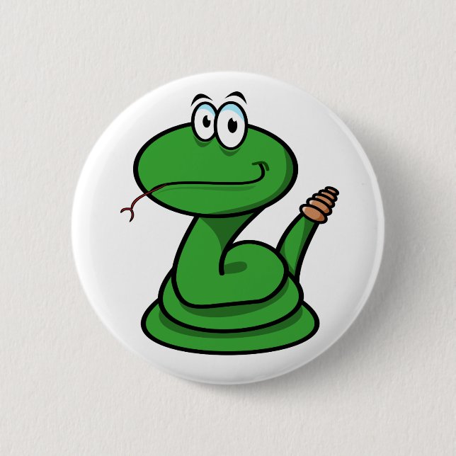 Badge Rond 5 Cm Bouton Serpent vert (Devant)