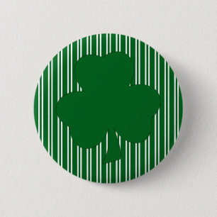 Badge Rond 5 Cm Bouton Shamrock à rayures vertes
