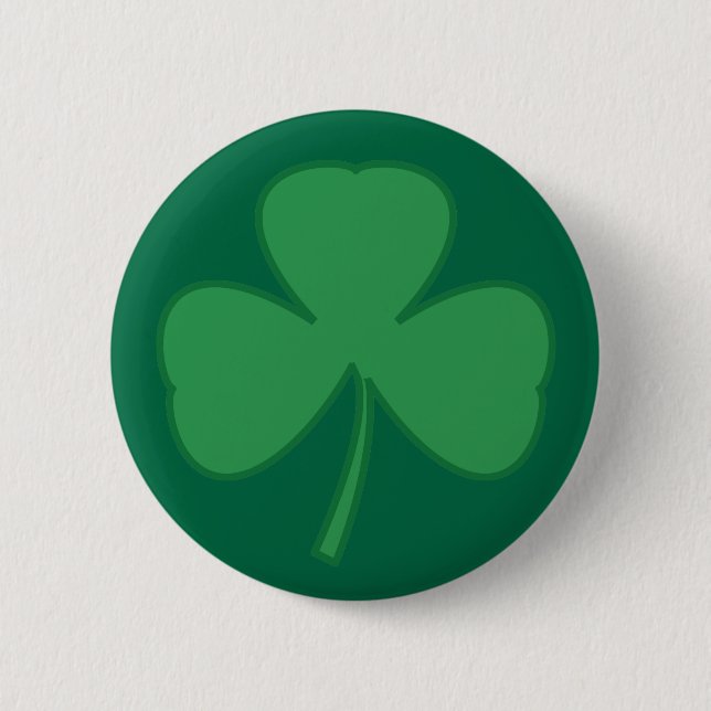 Badge Rond 5 Cm Bouton Shamrock de la Saint-Patrick (Devant)