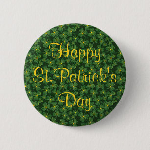 Badge Rond 5 Cm Bouton Shamrock de la Saint Patrick