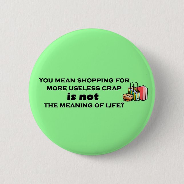 Badge Rond 5 Cm Bouton Shopaholic (Devant)