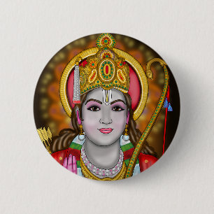 Badge Rond 5 Cm Bouton Shree Ram