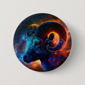 Badge Rond 5 Cm Bouton Signe étoile Zodiac Aries