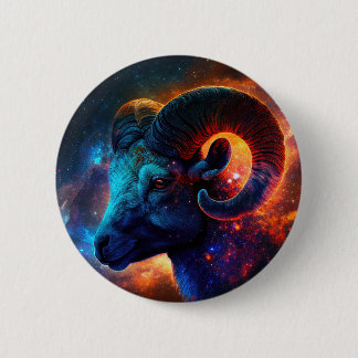 Badge Rond 5 Cm Bouton Signe étoile Zodiac Aries