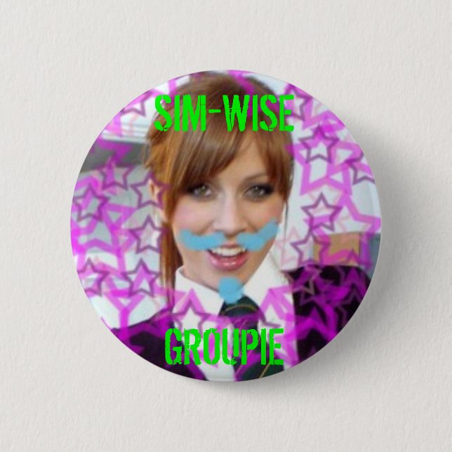 Badge Rond 5 Cm bouton sim-sage d'Alex, GROUPIE de SIM-WISE (Devant)