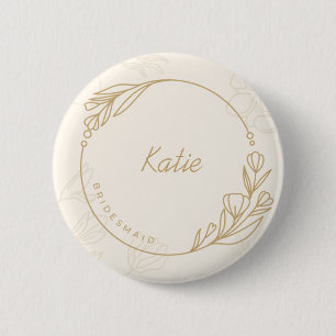 Badge Rond 5 Cm Bouton simple floral simple personnalisé