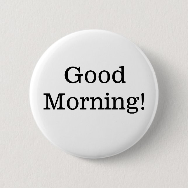 Badge Rond 5 Cm Bouton simple noir et blanc bonjour (Devant)
