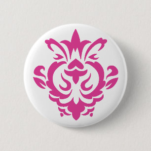 Badge Rond 5 Cm Bouton (simple) rose baroque