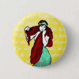 Badge Rond 5 Cm Bouton Sirène vintage
