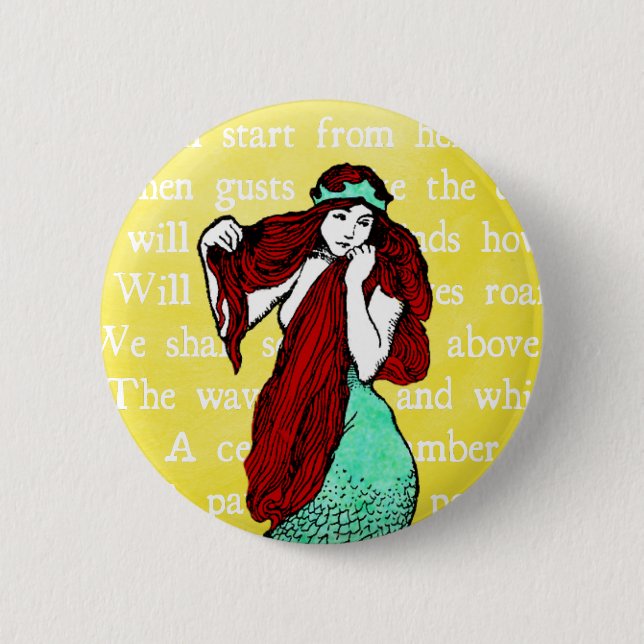 Badge Rond 5 Cm Bouton Sirène vintage (Devant)