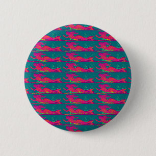 Badge Rond 5 Cm bouton sirènes de natation rouge