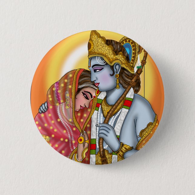 Badge Rond 5 Cm Bouton Sita Ram (Devant)
