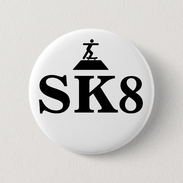 Badge Rond 5 Cm Bouton SK8 (Devant)