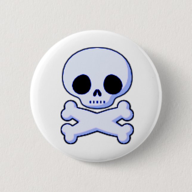 Badge Rond 5 Cm Bouton SKULL (Devant)