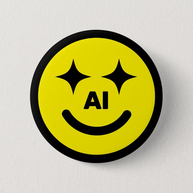 Badge Rond 5 Cm Bouton Smile AI™ (Devant)