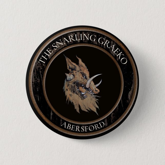 Badge Rond 5 Cm Bouton Snarling Graeko (Devant)