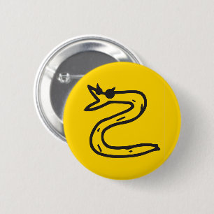 Badge Rond 5 Cm Bouton Snek à droite Ne marche pas sur moi jaune