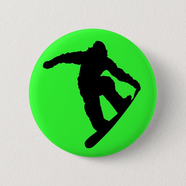 Badge Rond 5 Cm Bouton Snowboarder (Devant)