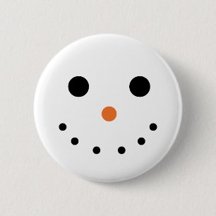 Badge Rond 5 Cm Bouton Snowman