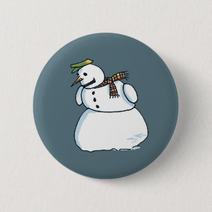 Badge Rond 5 Cm Bouton Snowman